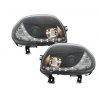 Phares DAYLINE Renault Clio II 98-01 avec Feux Diurne Led Noir Phares DAYLINE Renault Clio II 98-01 avec Feux Diurne Led Noir