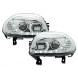 Phares DAYLINE Renault Clio II 98-01 avec Feux Diurne Led Chrome