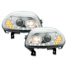 Phares DAYLINE Renault Clio II 98-01 avec Feux Diurne Led Chrome Phares DAYLINE Renault Clio II 98-01 avec Feux Diurne Led Chrome