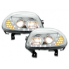 Phares DAYLINE Renault Clio II 98-01 avec Feux Diurne Led Chrome Phares DAYLINE Renault Clio II 98-01 avec Feux Diurne Led Chrome