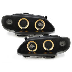 Phares Renault Megane 3/5T 96-99  avec anneaux lumineux angel eyes  Noir