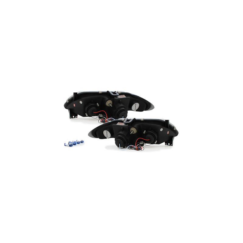 Phares Renault Megane 3/5T 96-99  avec anneaux lumineux angel eyes  Noir