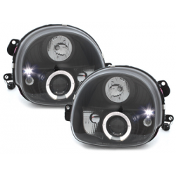 Phares Renault Twingo 92-06  avec anneaux lumineux  Noir