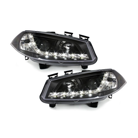 Phares DAYLINE Renault Megane 03-06 avec feux diurne LED  Noir