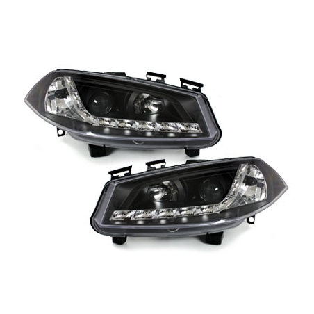 Phares DAYLINE Renault Megane 03-06 avec feux diurne LED  Noir