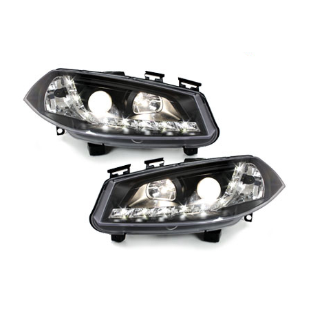 Phares DAYLINE Renault Megane 03-06 avec feux diurne LED  Noir