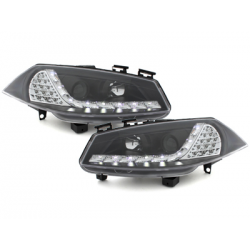 Phares DAYLINE Renault Megane 03-06 avec feux diurne LED  Noir