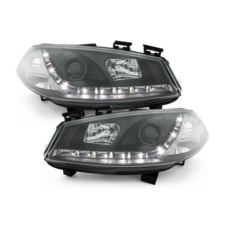 Phares DAYLINE Renault Megane 03-06 avec Feux Diurne Led  Noir