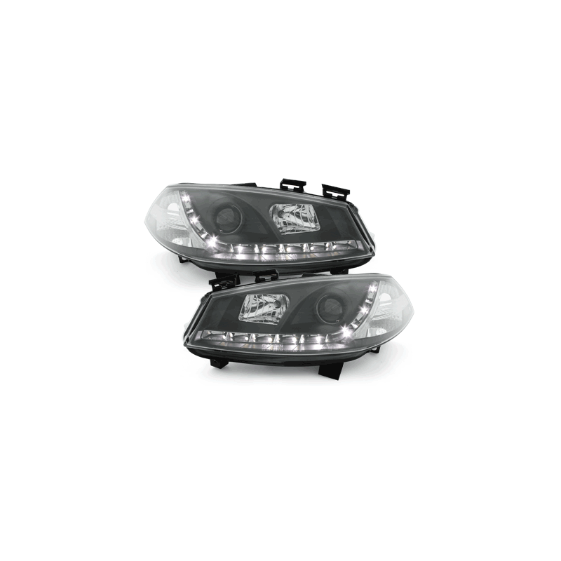 Phares DAYLINE Renault Megane 03-06 avec Feux Diurne Led  Noir