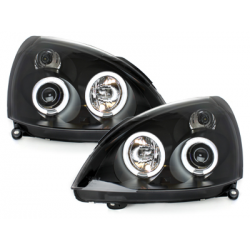 Phares Renault Clio MK3 01-05  avec anneaux lumineux angel eyes CCFL  Noir