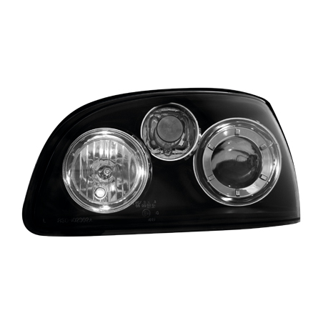 Phares Renault Clio 96-98  avec 2 Anneaux lumineux Angel Eyes  Noir