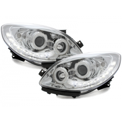 Phares DAYLINE Renault Twingo II 07+ avec Feux Diurne Led Chrome
