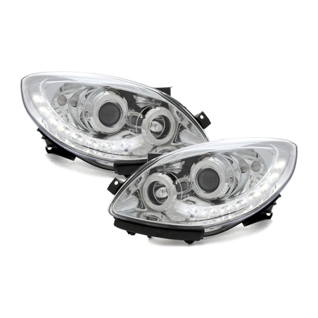 Phares DAYLINE Renault Twingo II 07+ avec Feux Diurne Led Chrome