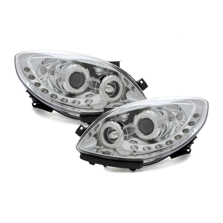 Phares DAYLINE Renault Twingo II 07+ avec Feux Diurne Led Chrome