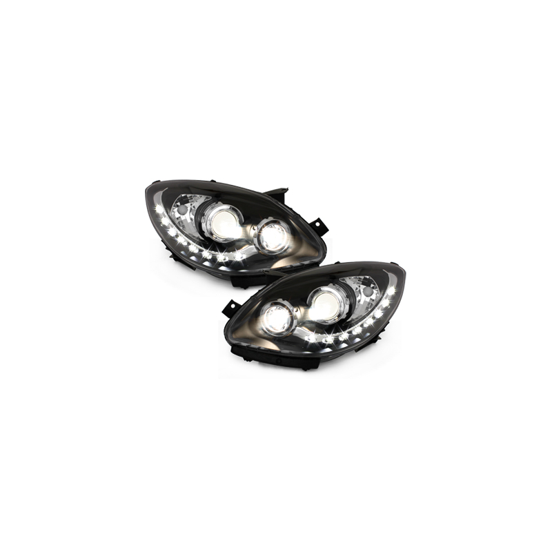 Phares DAYLINE Renault Twingo II 07+ avec Feux Diurne Led Noir