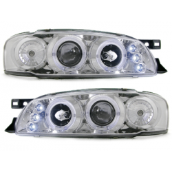 Phares Subaru Impreza 97+  avec 2 Anneaux lumineux Angel Eyes  Chrome