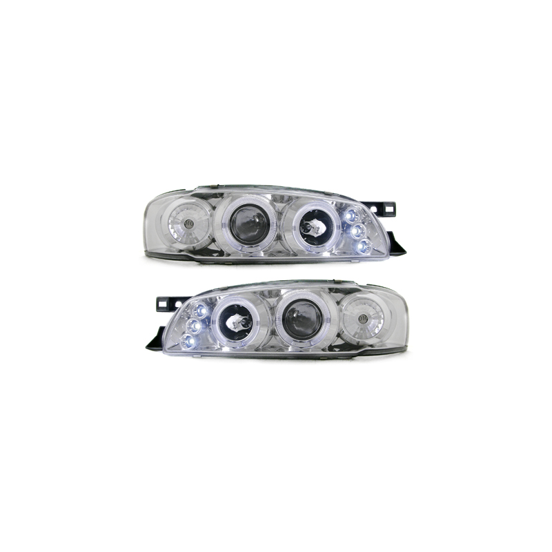 Phares Subaru Impreza 97+ avec 2 Anneaux lumineux Angel Eyes Chrome Phares Subaru Impreza 97+ avec 2 Anneaux lumineux Angel Eyes Chrome