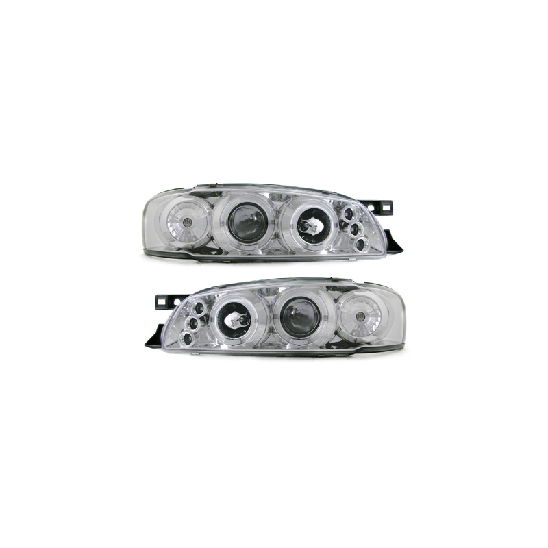 Phares Subaru Impreza 97+ avec 2 Anneaux lumineux Angel Eyes Chrome Phares Subaru Impreza 97+ avec 2 Anneaux lumineux Angel Eyes Chrome