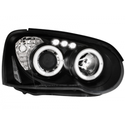 Phares Subaru Impreza 02-05  avec anneaux lumineux angel eyes  Noir