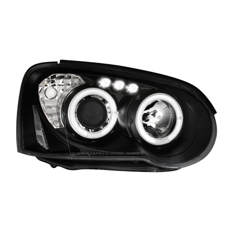 Phares Subaru Impreza 02-05  avec anneaux lumineux angel eyes  Noir