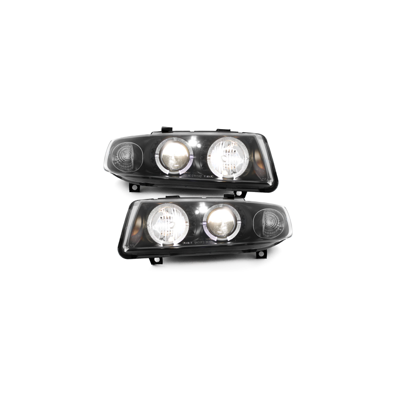 Phares avec anneaux lumineux LED Seat Leon/Toledo 99-04 Noir
