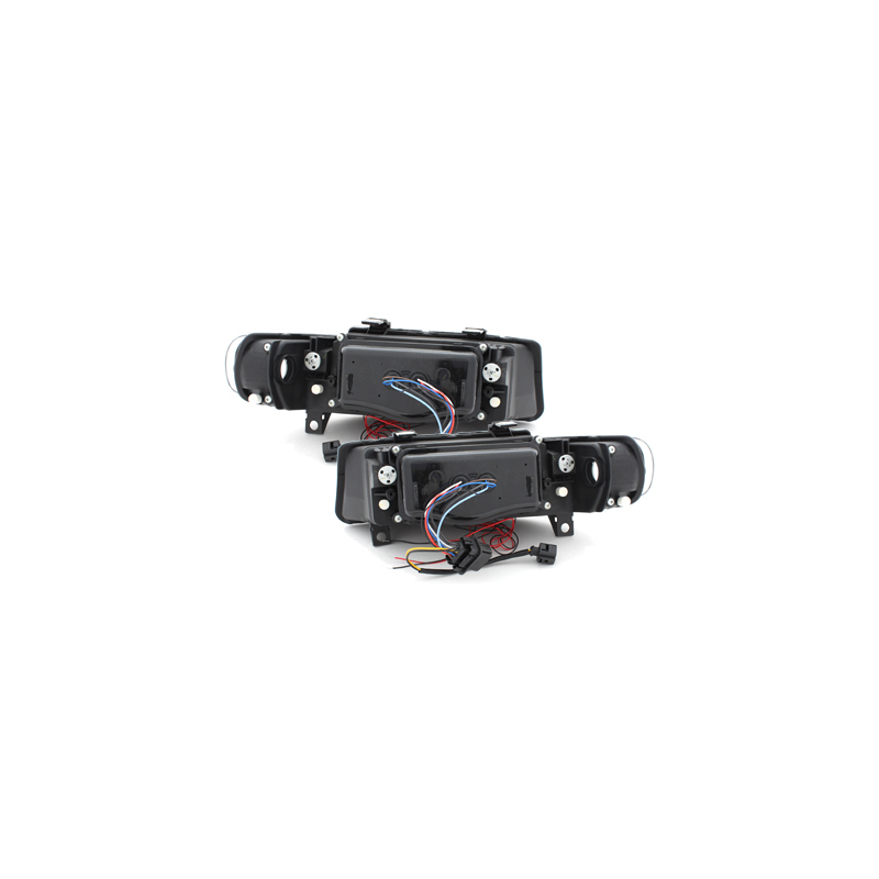 Phares avec anneaux lumineux LED Seat Leon/Toledo 99-04 Noir