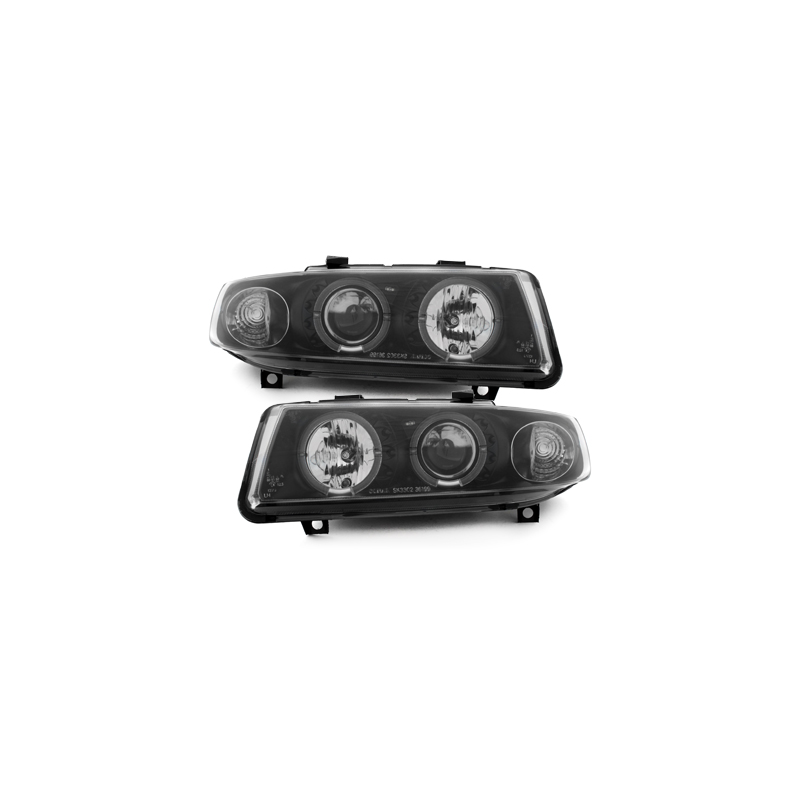 Phares avec anneaux lumineux LED Seat Leon/Toledo 99-04 Noir