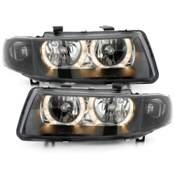Phares avec anneaux lumineux LED Seat Leon/Toledo 99-04 Noir