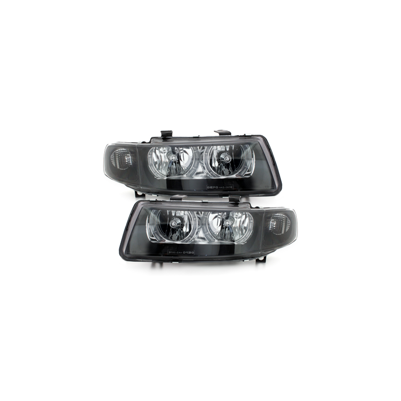 Phares avec anneaux lumineux LED Seat Leon/Toledo 99-04 Noir