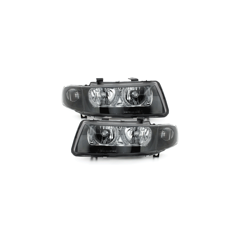 Phares avec anneaux lumineux LED Seat Leon/Toledo 99-04 Noir