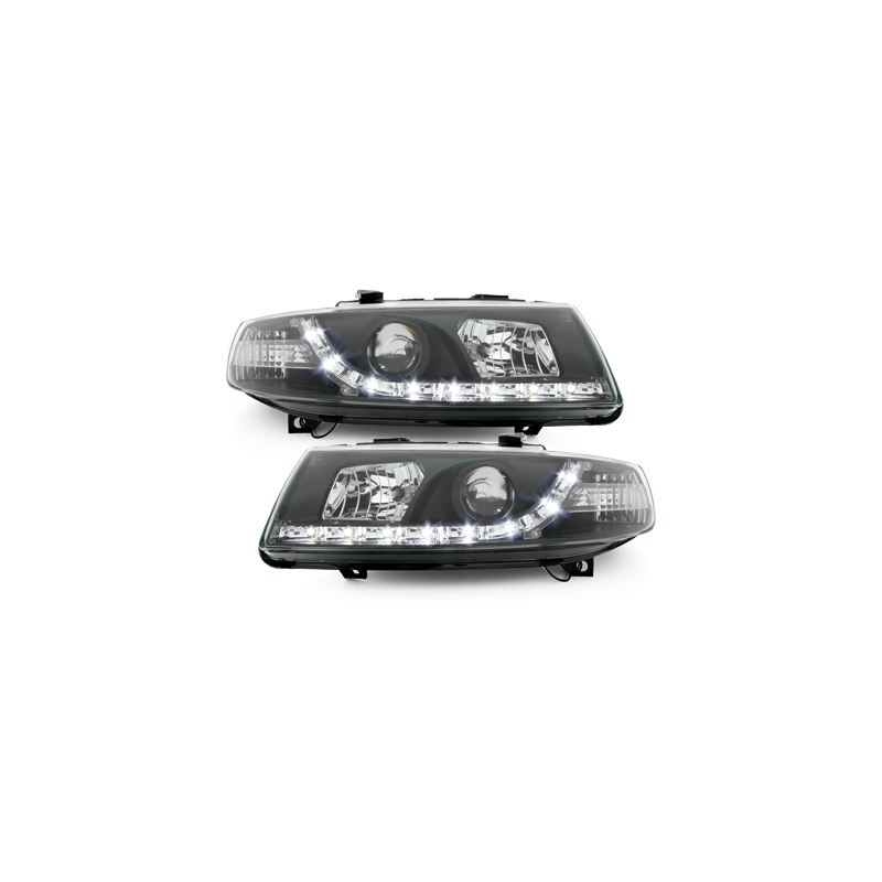 Phares LED DRL Seat Leon/Toledo 99-04 Noir