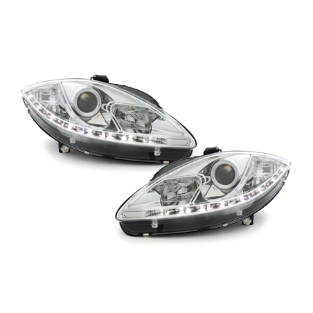 Phares bande LED Seat Leon 1P 05-09 (Optique Xénon) Chrome