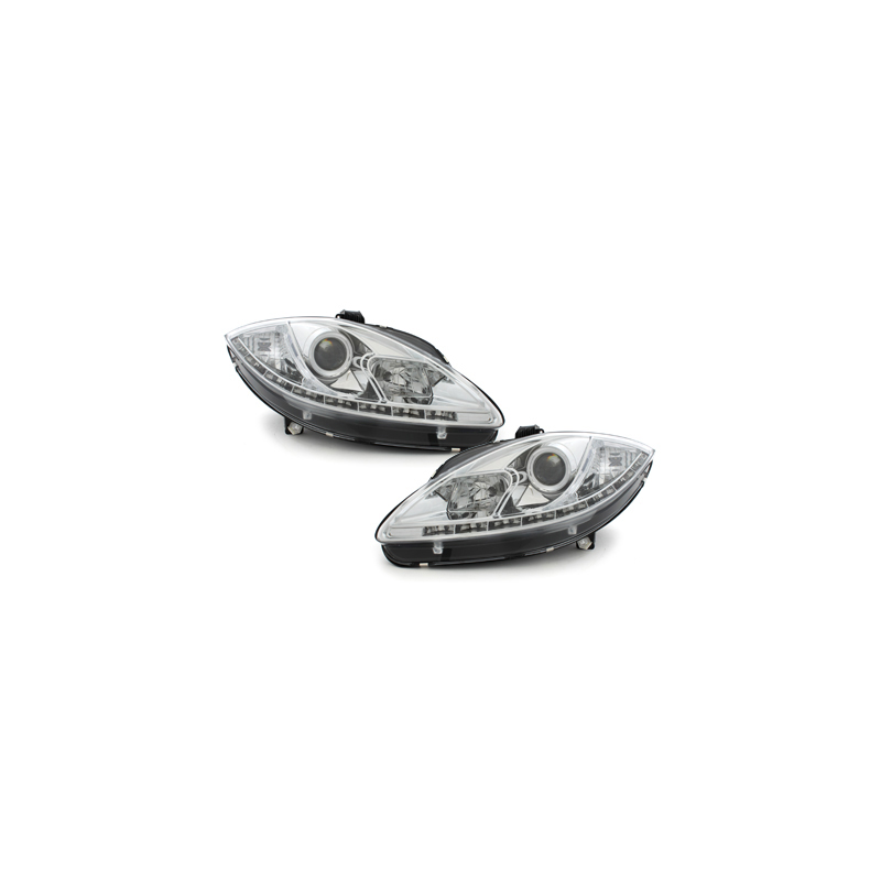 Phares bande LED Seat Leon 1P 05-09 (Optique Xénon) Chrome