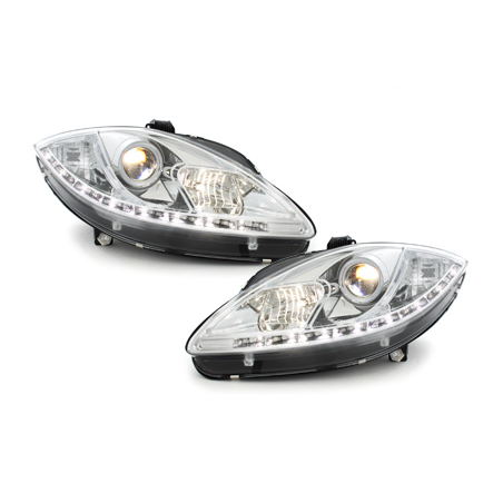 Phares bande LED Seat Leon 1P 05-09 (Optique Xénon) Chrome