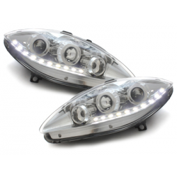 Phares bande LED Seat Leon 1P 05-09 (Optique Xénon) Chrome