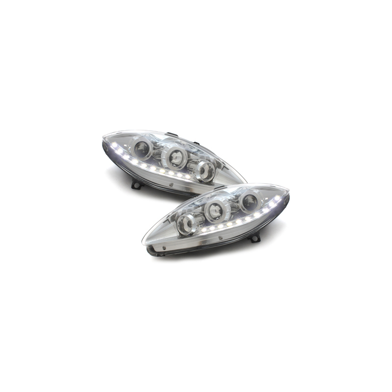 Phares bande LED Seat Leon 1P 05-09 (Optique Xénon) Chrome