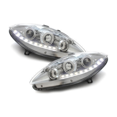 Phares bande LED Seat Leon 1P 05-09 (Optique Xénon) Chrome