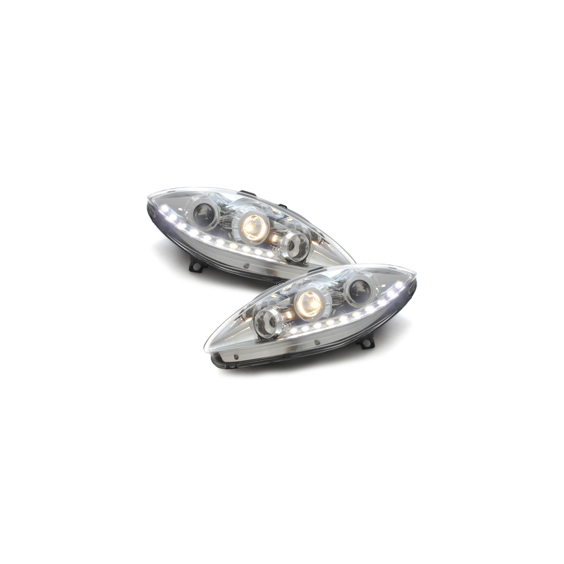 Phares bande LED Seat Leon 1P 05-09 (Optique Xénon) Chrome