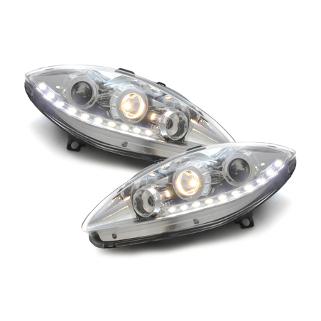 Phares bande LED Seat Leon 1P 05-09 (Optique Xénon) Chrome