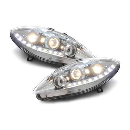 Phares bande LED Seat Leon 1P 05-09 (Optique Xénon) Chrome