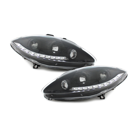 Phares bande LED Seat Leon 1P 05-09 (Optique Xénon) Noir