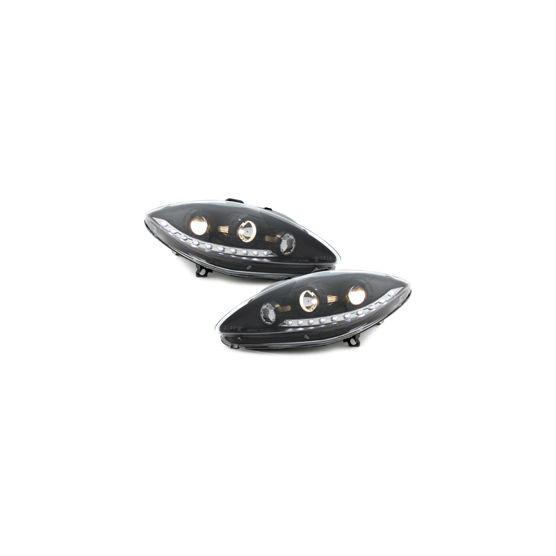 Phares bande LED Seat Leon 1P 05-09 (Optique Xénon) Noir