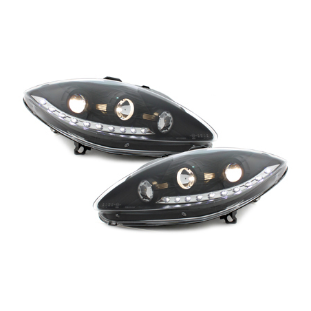 Phares bande LED Seat Leon 1P 05-09 (Optique Xénon) Noir