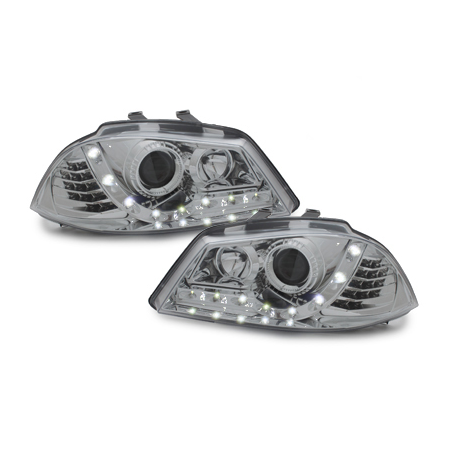  Phares LED DRL Seat Ibiza 6L 03-08 Chrome -  SWSI05AGXL