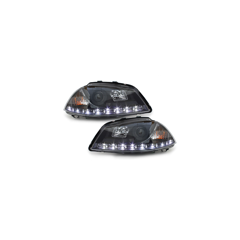 Phares LED DRL Seat Ibiza 6L 03-08 Noir