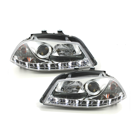  Phares LED DRL Seat Ibiza 6L 03-08 Chrome -  SWSI05LGX