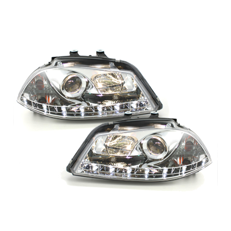  Phares LED DRL Seat Ibiza 6L 03-08 Chrome -  SWSI05LGX