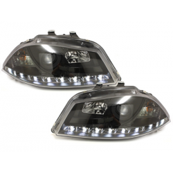 Phares LED DRL Seat Ibiza 6L 03-08 Noir