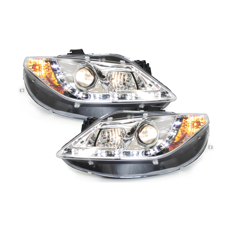 Phares LED DRL Seat Ibiza 6J 08 - (Optique Xénon) Chrome  Phares livr&eacute; par paire.Ce montent en lieu et place de vos ancie