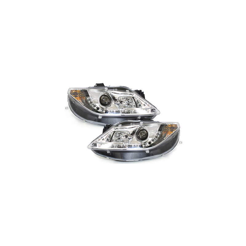 Phares LED DRL Seat Ibiza 6J 08 - (Optique Xénon) Chrome  Phares livr&eacute; par paire.Ce montent en lieu et place de vos ancie